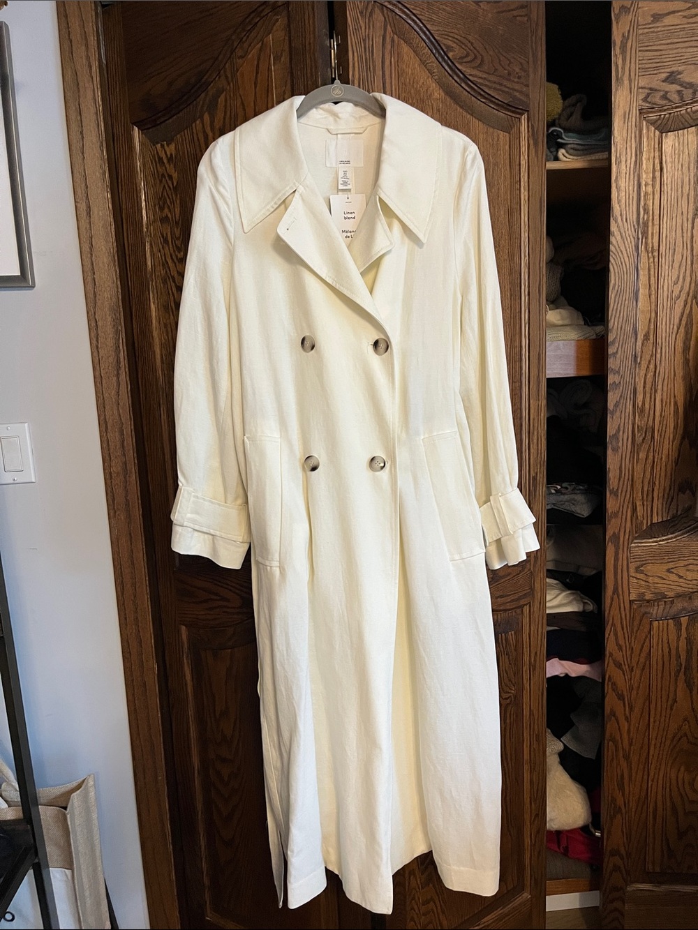H&M Linen Blend Jacket in Off-White - Picture 3 of 9